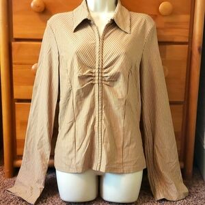 Express Size XL Striped Blouse Career Top